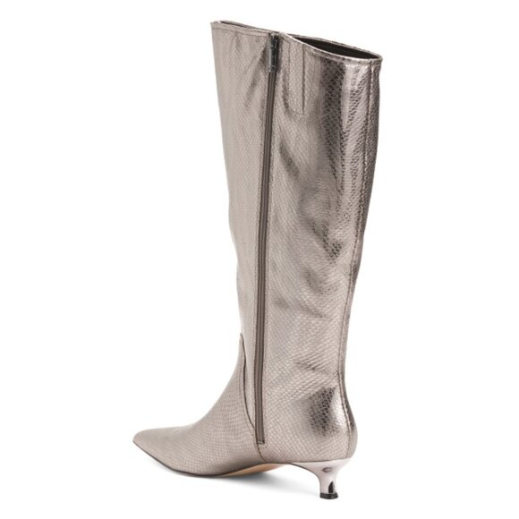 27 EDIT NATURALIZER Silver Leather Nikita Boots - Picture 2 of 2